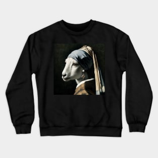 Wildlife Conservation - Pearl Earring Mountain Goat Meme Crewneck Sweatshirt